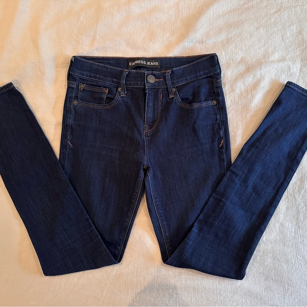 Express Blue Skinny Jeans with Stretch